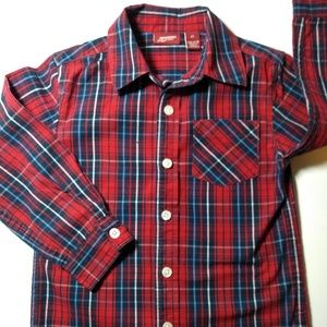 Boys Long Sleeved Plaid Shirt